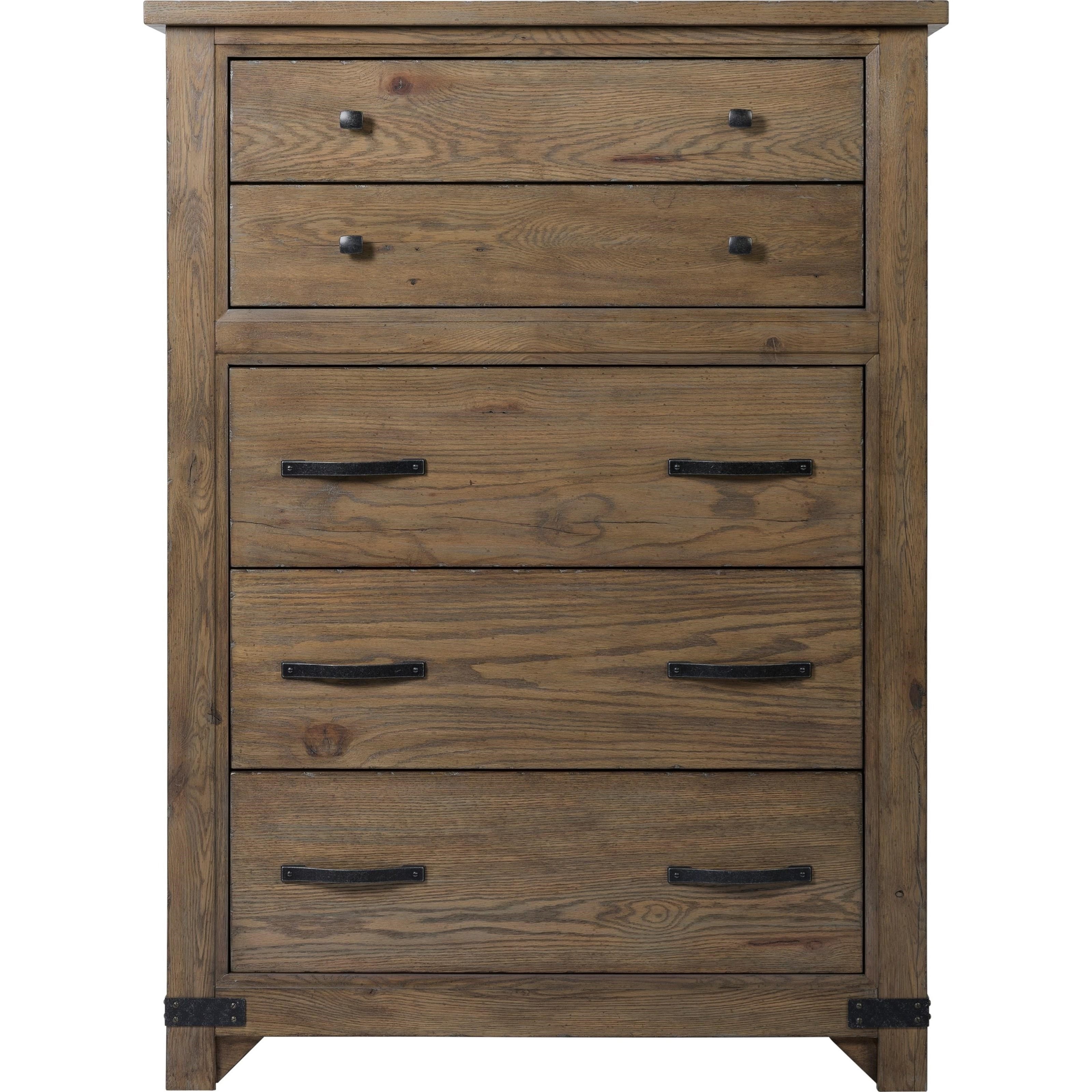 Broyhill Furniture Park City 5 Drawer Chest with Metal Bracket Accents